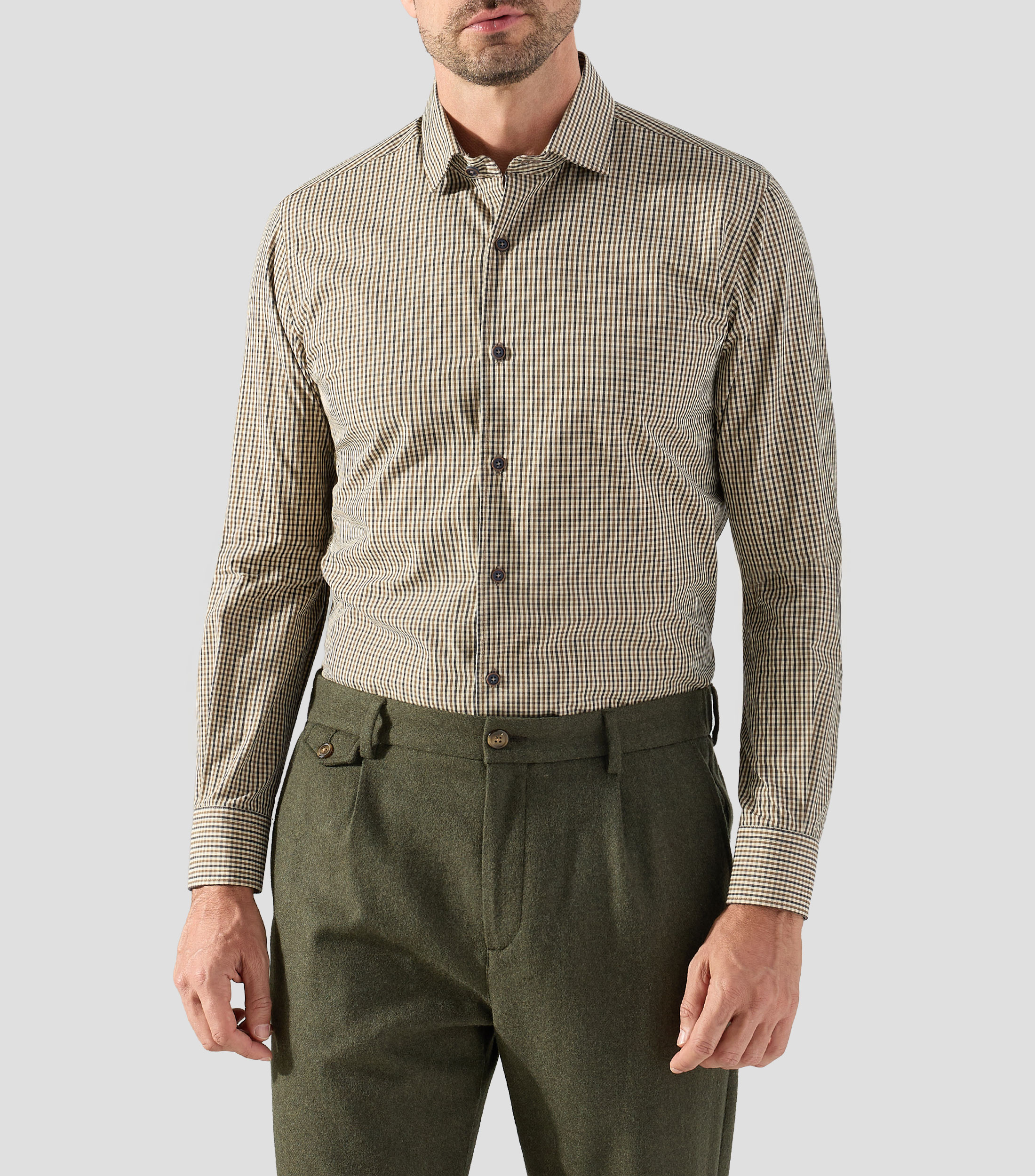 Camisa con cuadros manga larga Hombre